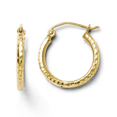 Leslie&#39;s Diamond-cut Hinged Hoop Earrings - 10k Gold HB-10LE119, MPN: 10LE119, 883957025315