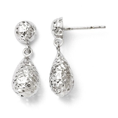 Leslie&#39;s Diamond-cut Post Dangle Earrings - 10k White Gold HB-10LE121, MPN: 10LE121, 883957487458