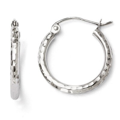 Leslie&#39;s Diamond-cut Hinged Hoop Earrings - 10k White Gold HB-10LE133, MPN: 10LE133, 886774569031