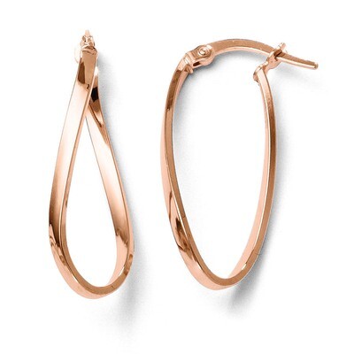 Leslie&#39;s 10k and Rose Gold-plated Polished Hinged Hoop Earrings, MPN: 10LE140, 886774569055