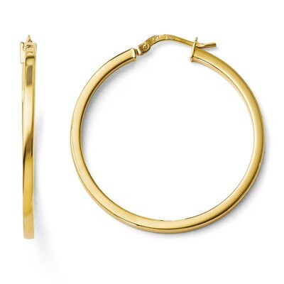 Leslie&#39;s Polished Hinged Hoop Earrings - 10k Gold HB-10LE187, MPN: 10LE187, 883957025087