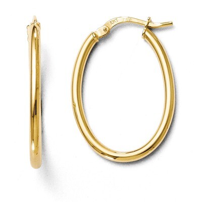Leslie&#39;s Polished Oval Hinged Hoop Earrings - 10k Gold HB-10LE193, MPN: 10LE193, 883957025131
