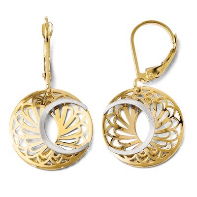 Leslie&#39;s Polished and Satin Leverback Earrings - 10k Gold Two-Tone HB-10LE209, MPN: 10LE209, 883957…