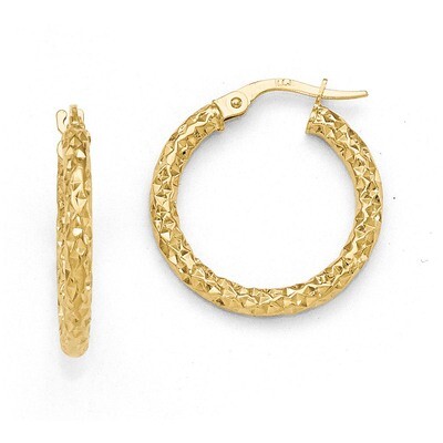 Leslie&#39;s Polished Diamond-cut Hoop Earrings - 10k Gold HB-10LE259, MPN: 10LE259, 191101469091