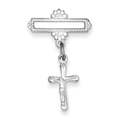 Crucifix Pin Sterling Silver Polished QC4388, MPN: QC4388, 886774108971