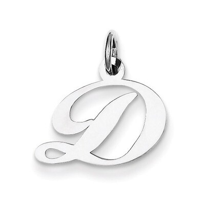 Script Initialharm Sterling Silver Fancy QC5086D, MPN: QC5086D, 883957570877