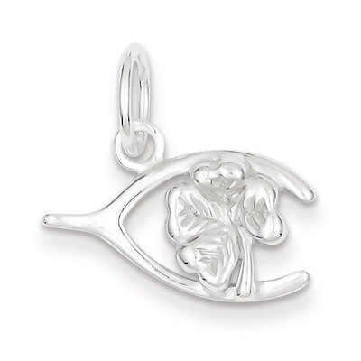 Four Leaf Clover &amp; Wishbone Sterling Silver QC6108, MPN: QC6108, 883957914503
