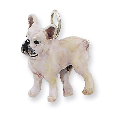 Silver Enamel French Bulldog Sterling Silver QC6443, MPN: QC6443, 886774373676