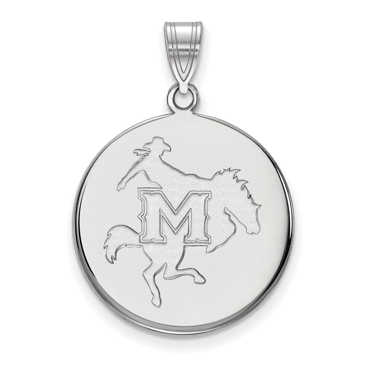 McNeese State University Large Disc Pendant Sterling Silver SS001MNS