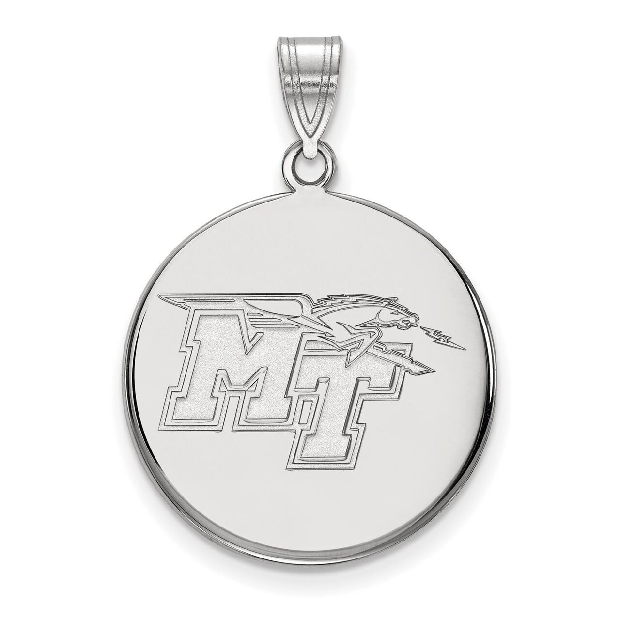 Middle Tennessee State University Large Disc Pendant Sterling Silver SS001MTS