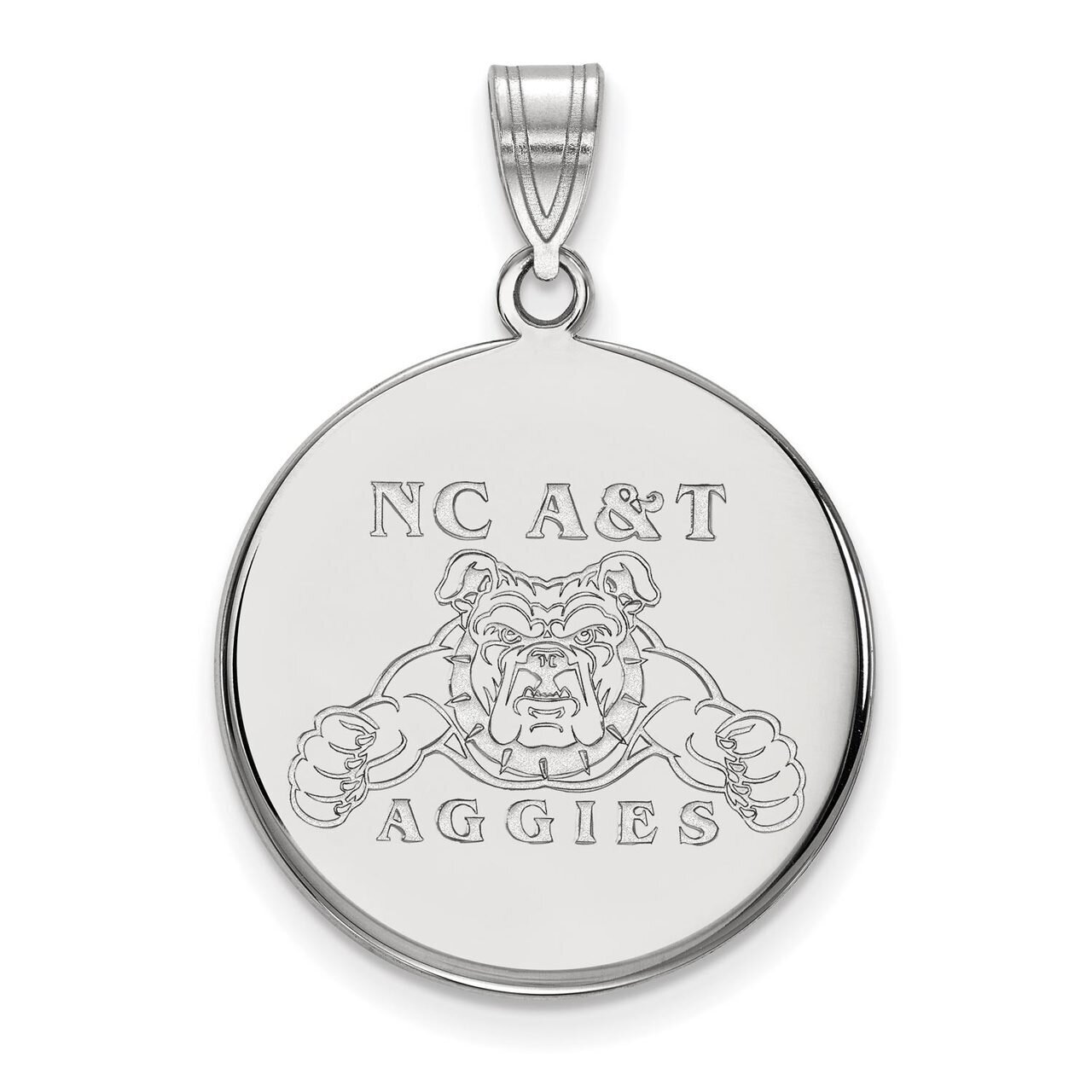 North Carolina A&T Large Disc Pendant Sterling Silver SS001NCA