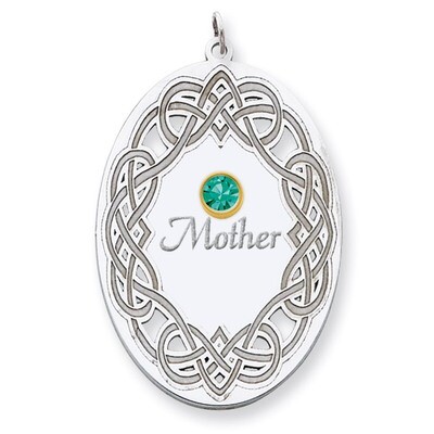 1 Birthstone Bezel Family Crystal Pendant Sterling Silver &amp; 14k Gold QMP13/1G, MPN: QMP13/1G, 88395…