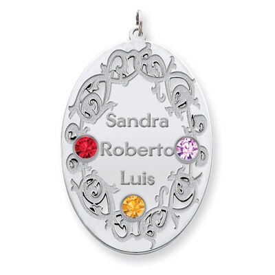3 Birthstones Family Crystal Pendant Sterling Silver QMP12/3SS, MPN: QMP12/3SS, 883957602257