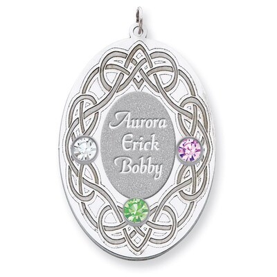 3 Birthstones Family Crystal Pendant Sterling Silver QMP14/3SS, MPN: QMP14/3SS, 883957602516