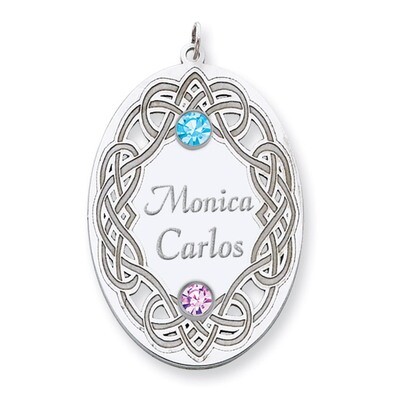 2 Birthstones Family Crystal Pendant Sterling Silver QMP13/2SS, MPN: QMP13/2SS, 883957602356