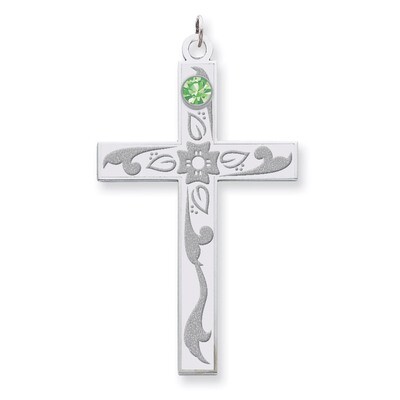 1 Birthstone Family Crystal Cross Pendant Sterling Silver QMP4/1SS, MPN: QMP4/1SS, 883957602875