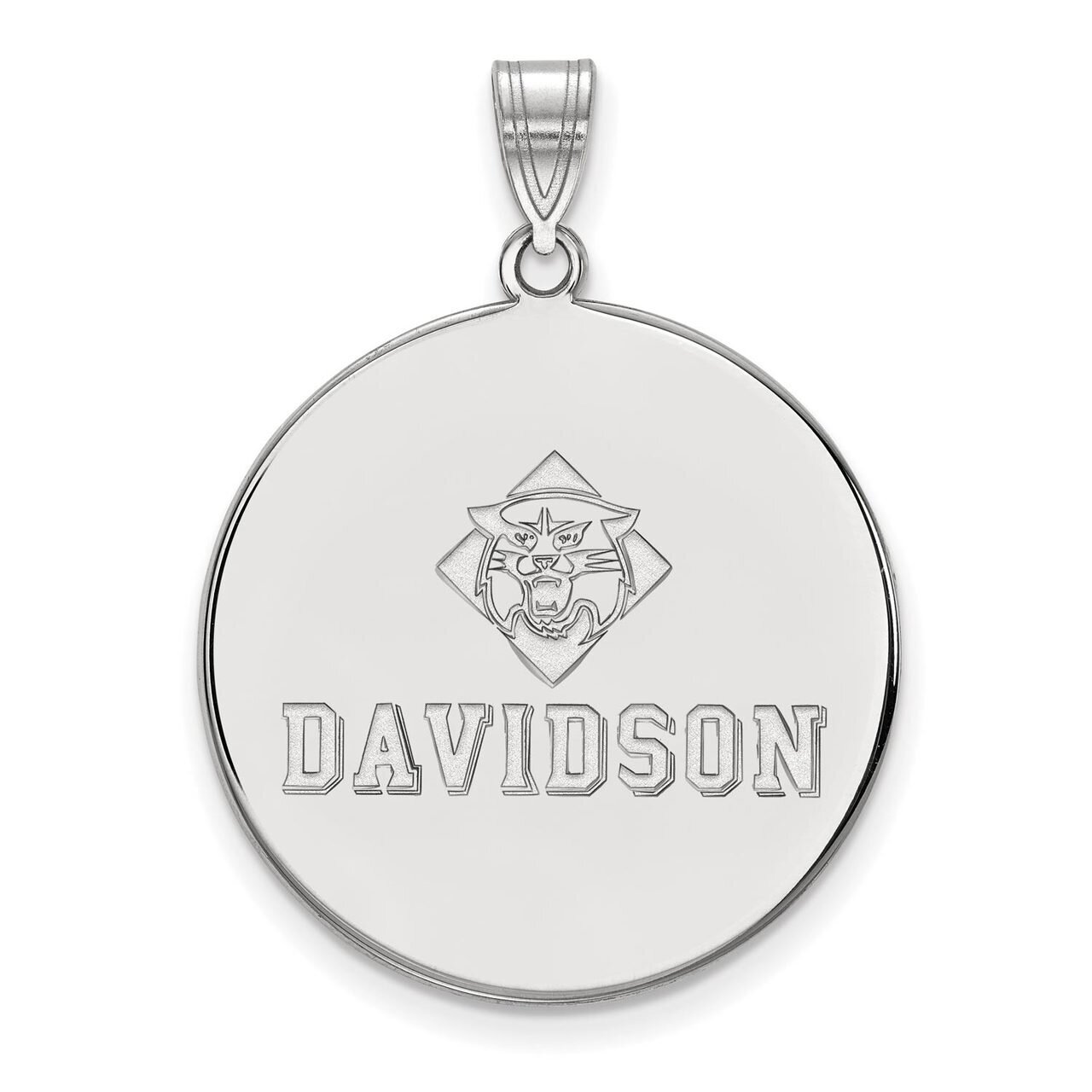 Davidson College Extra Large Disc Pendant Sterling Silver SS002DAV
