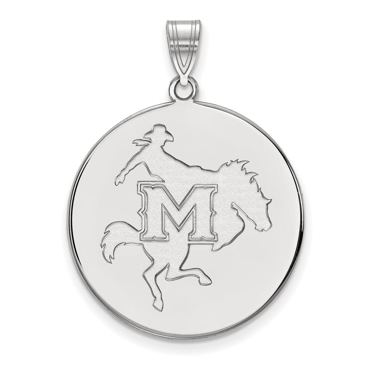 McNeese State University Extra Large Disc Pendant Sterling Silver SS002MNS