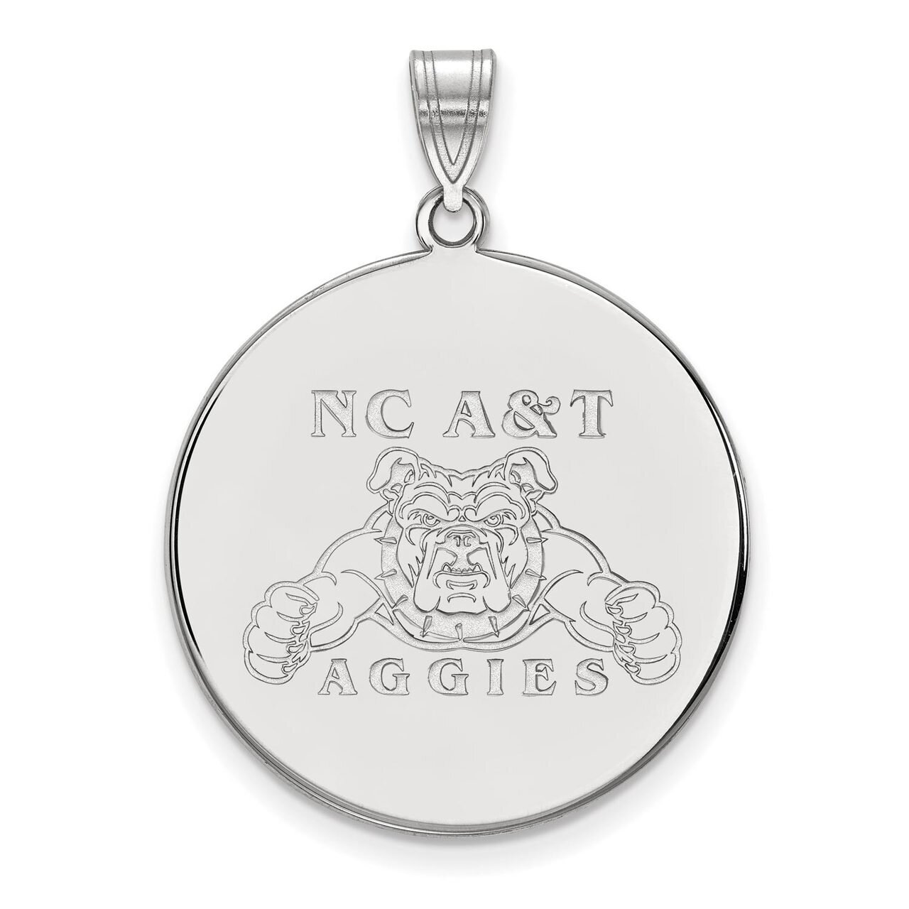 North Carolina A&T Extra Large Disc Pendant Sterling Silver SS002NCA