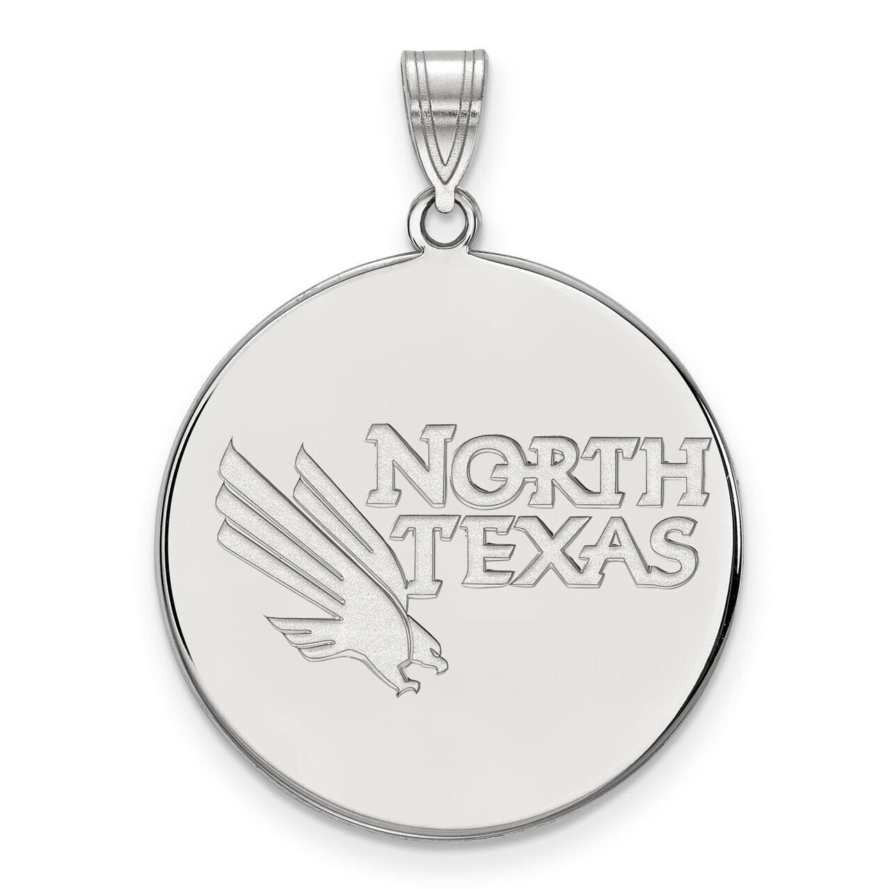 University of North Texas Extra Large Disc Pendant Sterling Silver SS002UNT