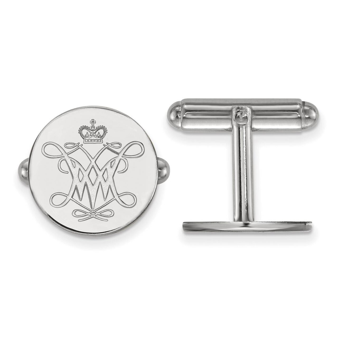 William And Mary Cuff Link Sterling Silver SS002WMA