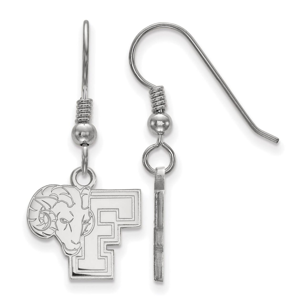 Fordham University Small Dangle Earring Wire Sterling Silver SS003FOU