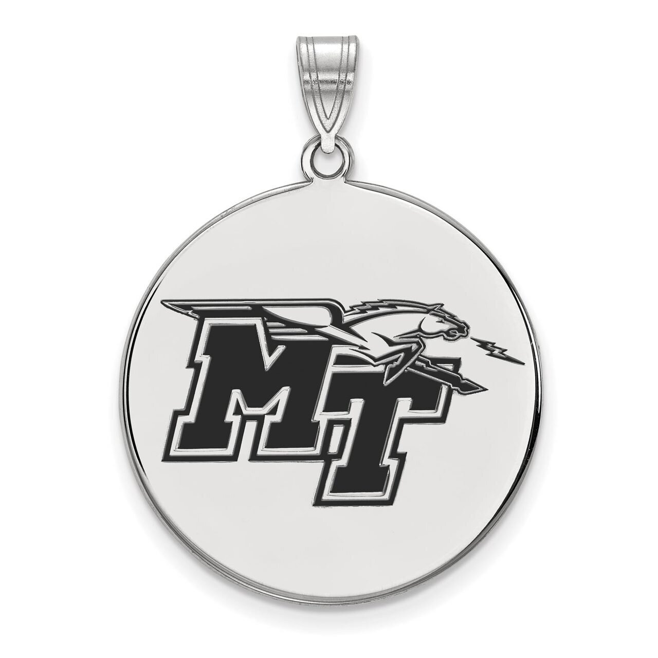 Middle Tennessee State University XLarge Enamel Disc Pendant Sterling Silver SS003MTS