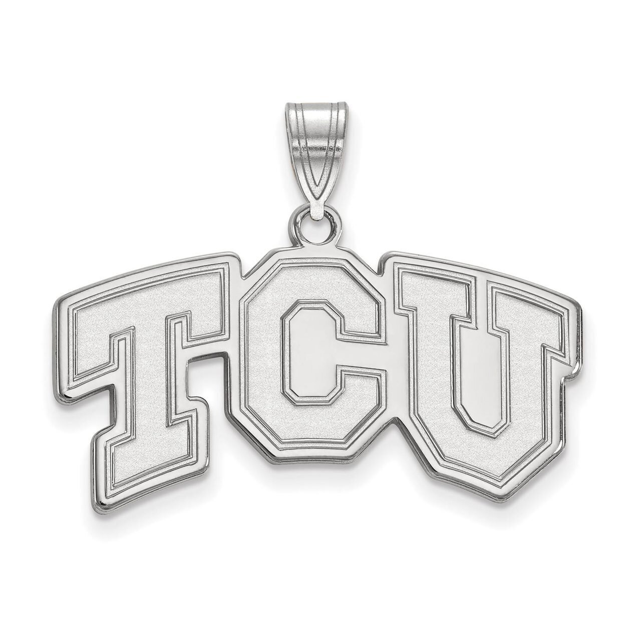 Texas Christian University Medium Pendant Sterling Silver SS003TCU