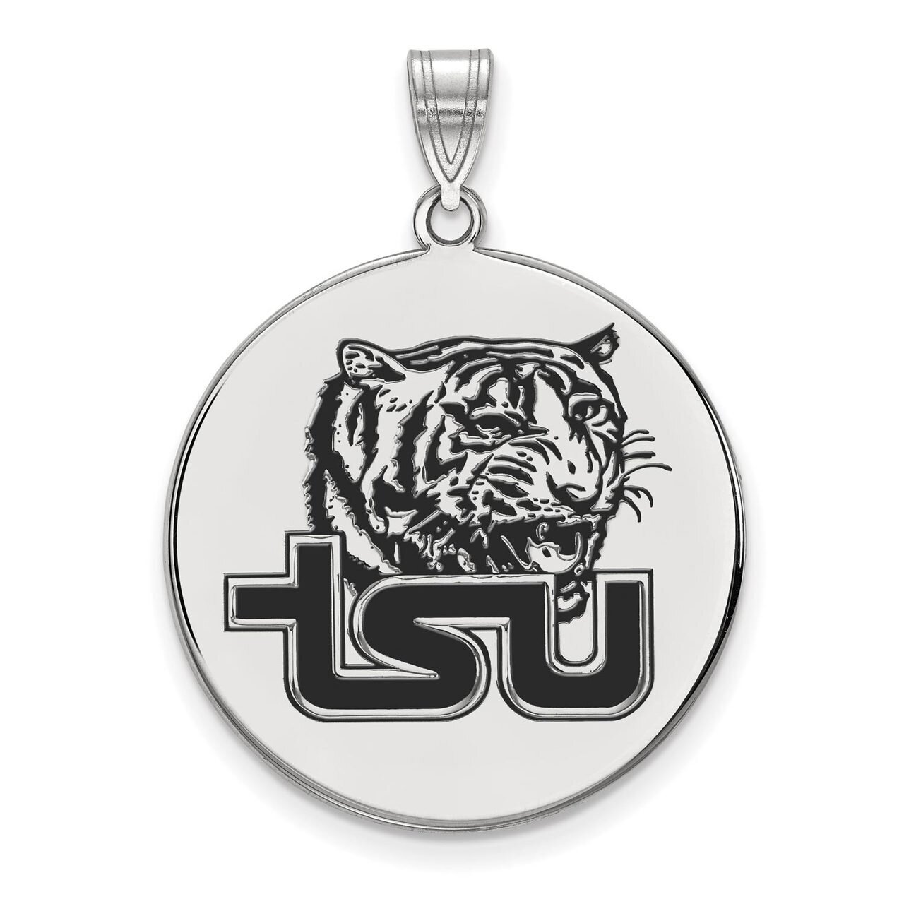Tennessee State University XLarge Enamel Disc Pendant Sterling Silver SS003TES