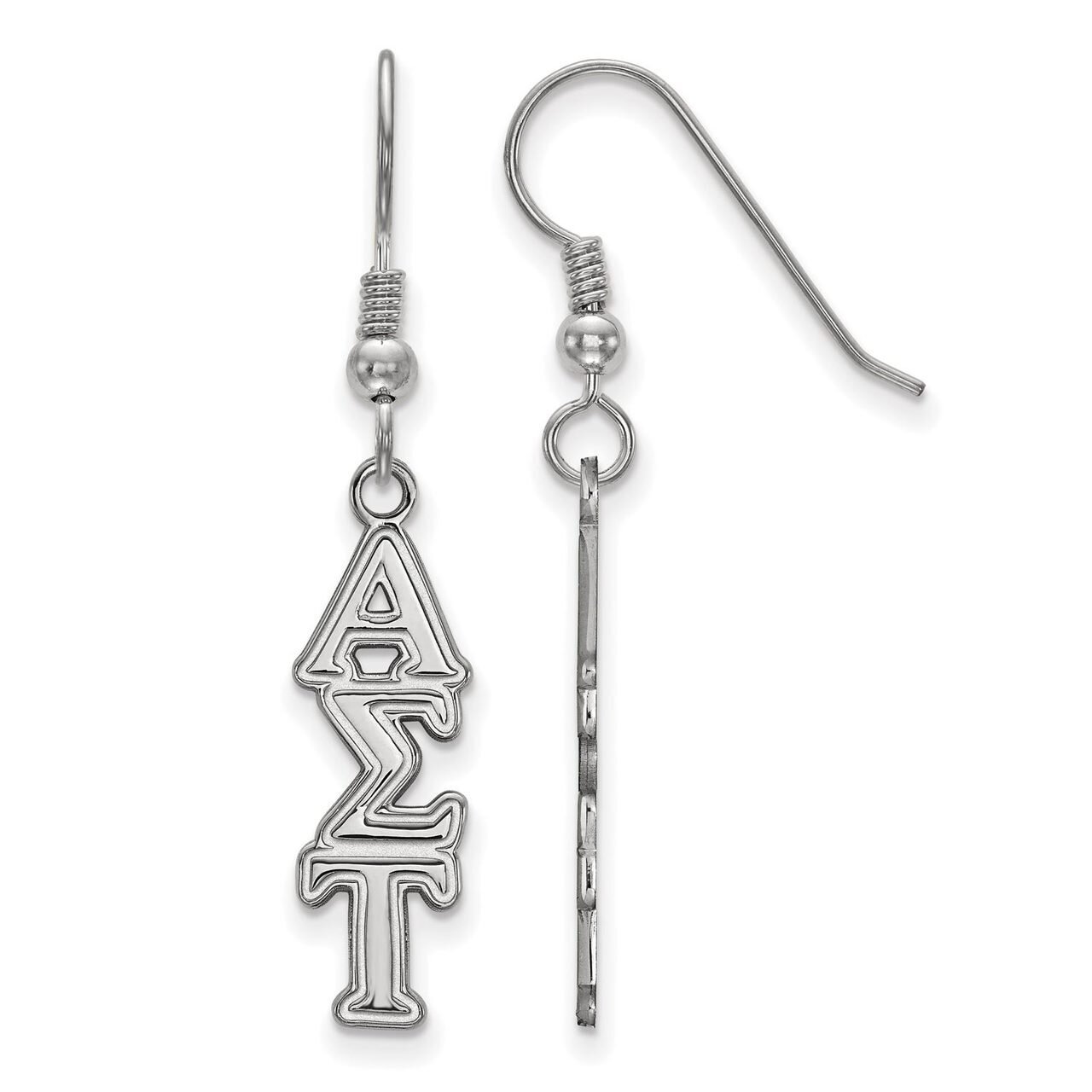 Alpha Sigma Tau Dangle Medium Earrings Sterling Silver SS004ALS, MPN: SS004ALS, 886774599014