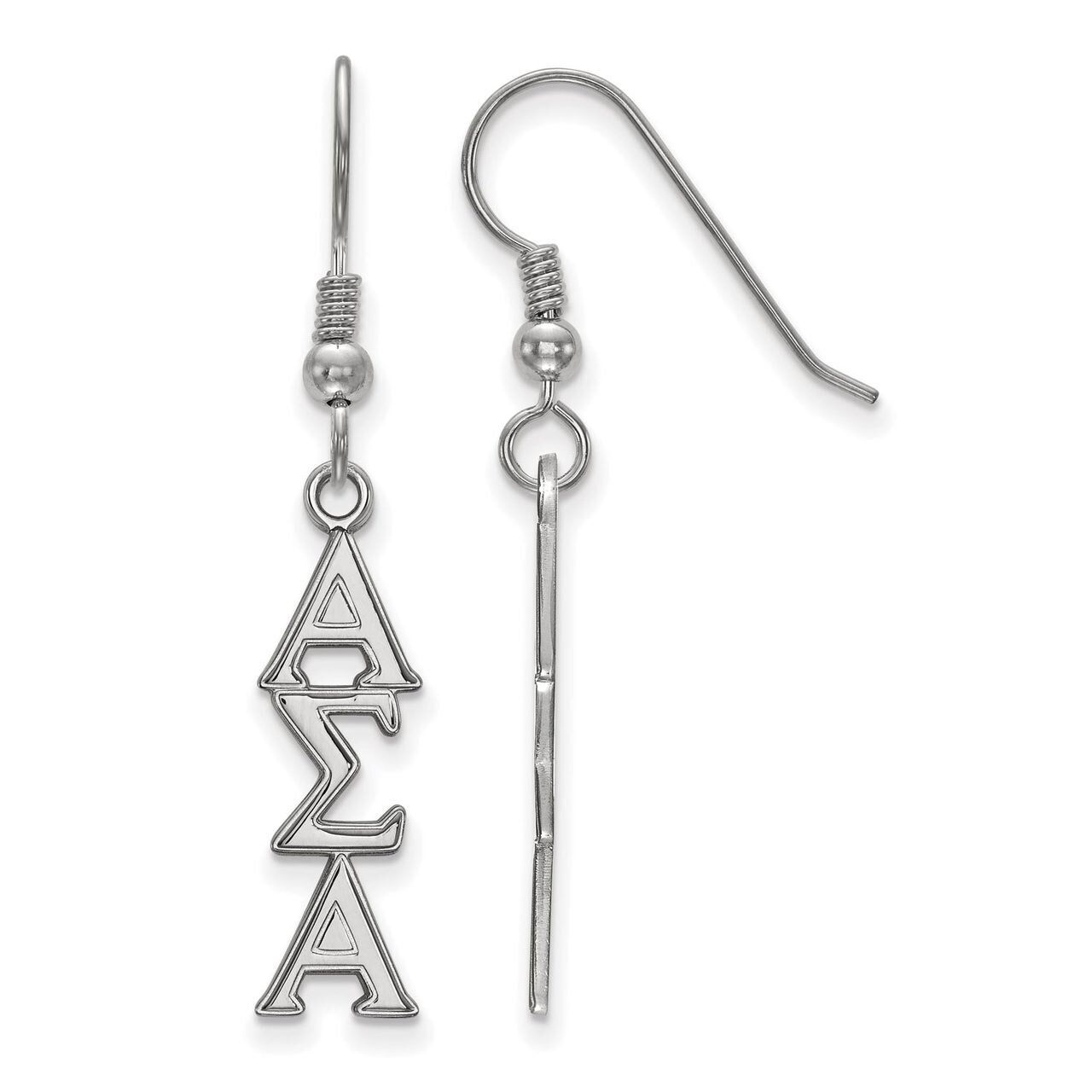 Alpha Sigma Alpha Dangle Medium Earrings Sterling Silver SS004ASI, MPN: SS004ASI, 886774599045