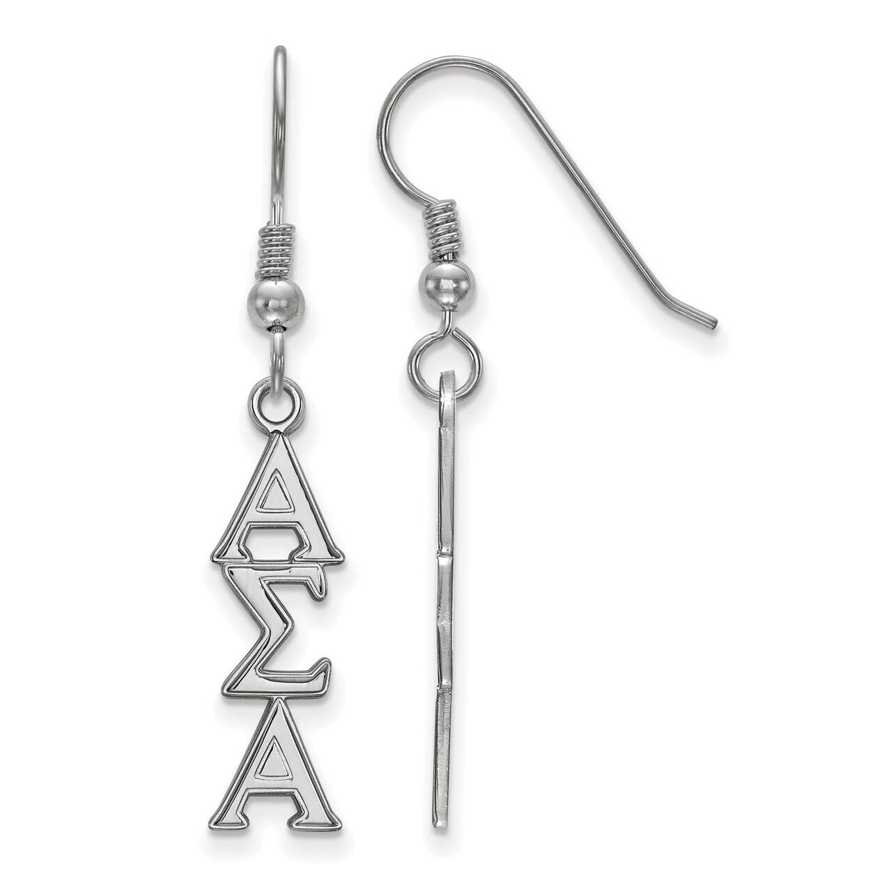 Alpha Sigma Alpha Dangle Medium Earrings Sterling Silver SS004ASI