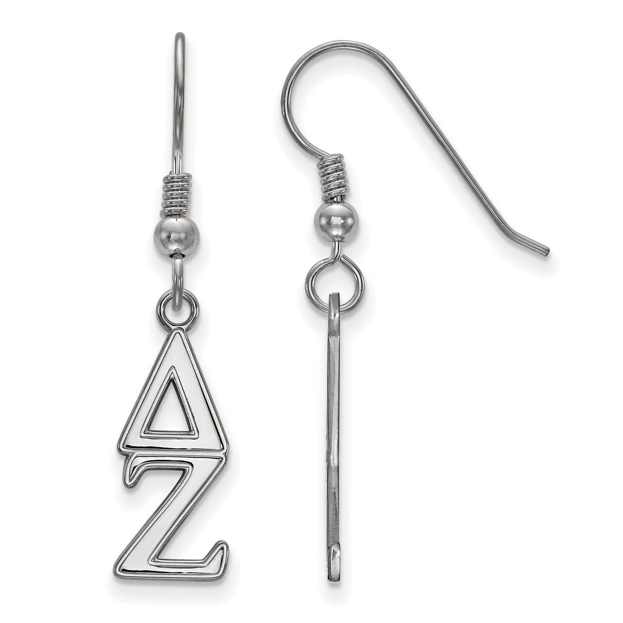 Delta Zeta Dangle Medium Earrings Sterling Silver SS004DZ, MPN: SS004DZ, 886774599106