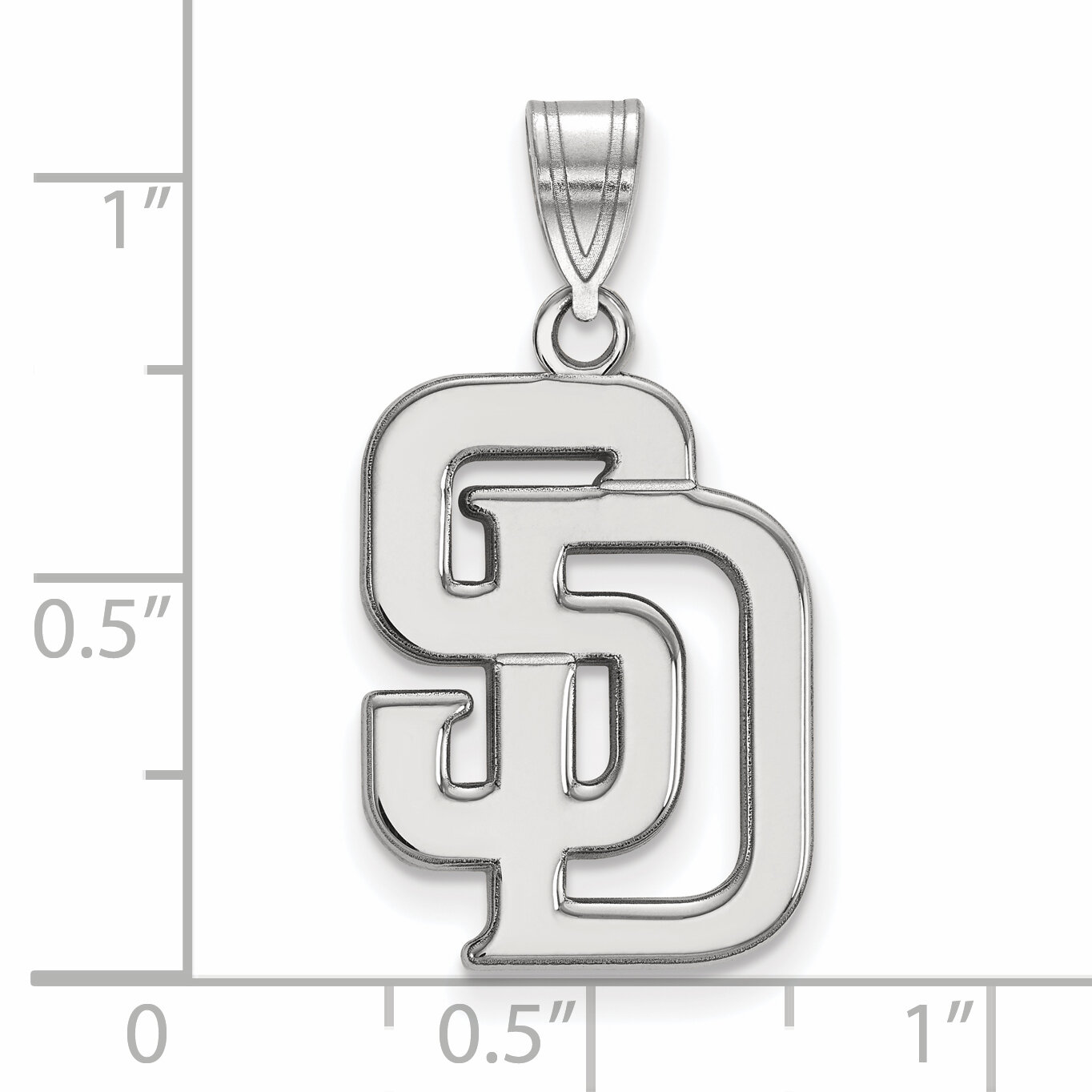 San Diego Padres Large Pendant Sterling Silver SS004PAD