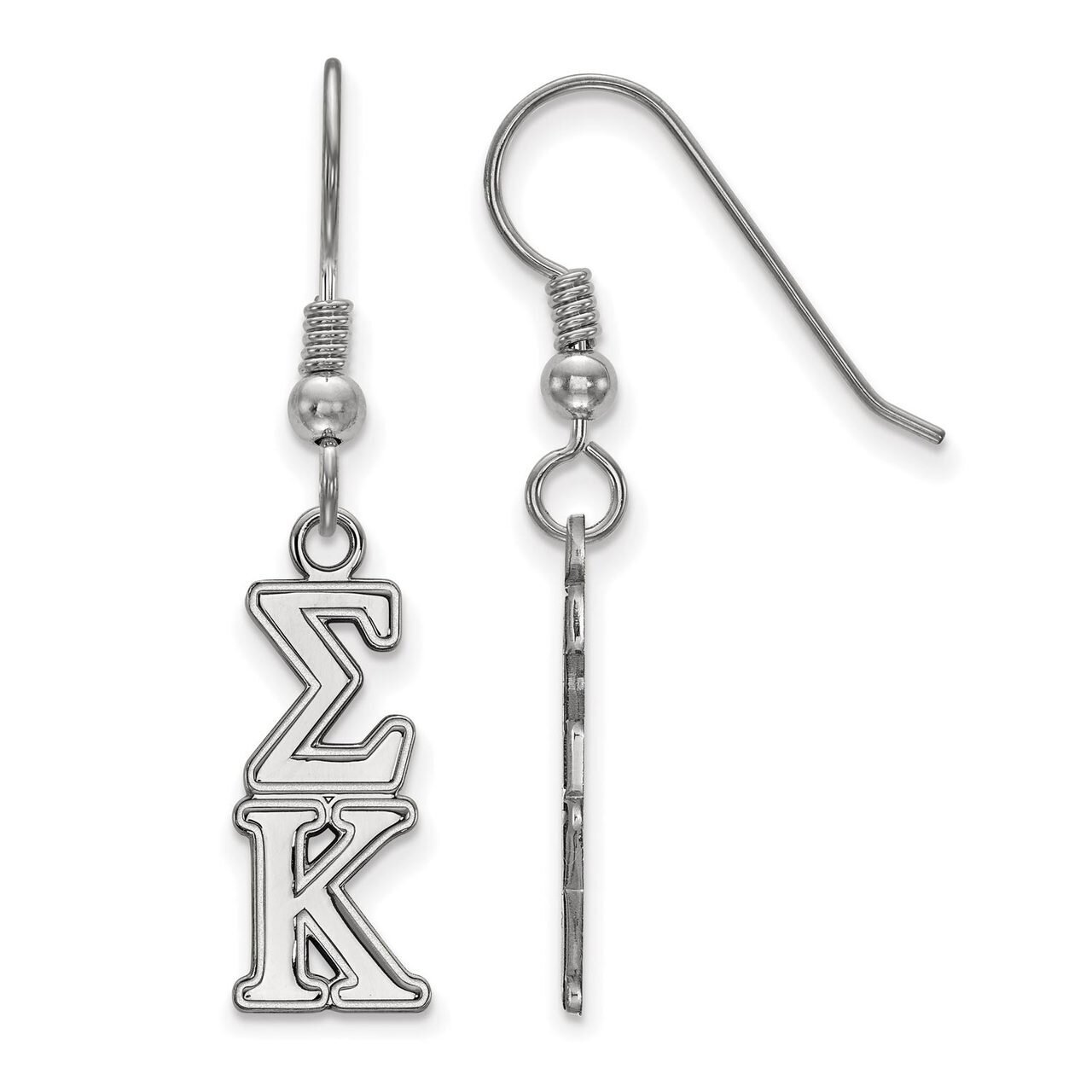 Sigma Kappa Dangle Medium Earrings Sterling Silver SS004SKP, MPN: SS004SKP, 886774599182