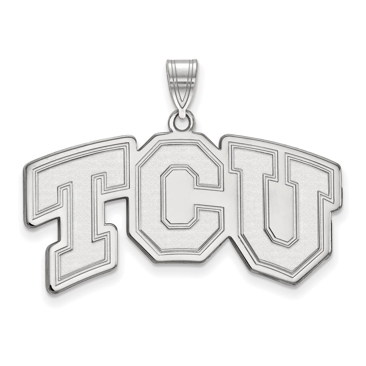 Texas Christian University Large Pendant Sterling Silver SS004TCU