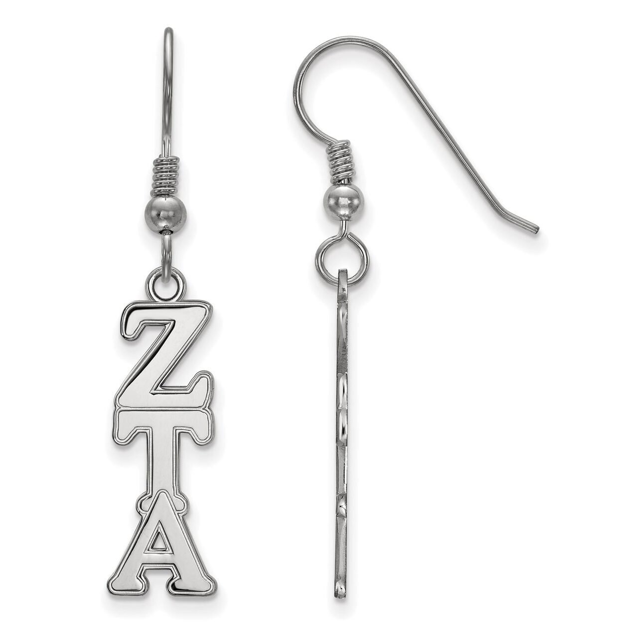 Zeta Tau Alpha Dangle Medium Earrings Sterling Silver SS004ZTA, MPN: SS004ZTA, 886774599212
