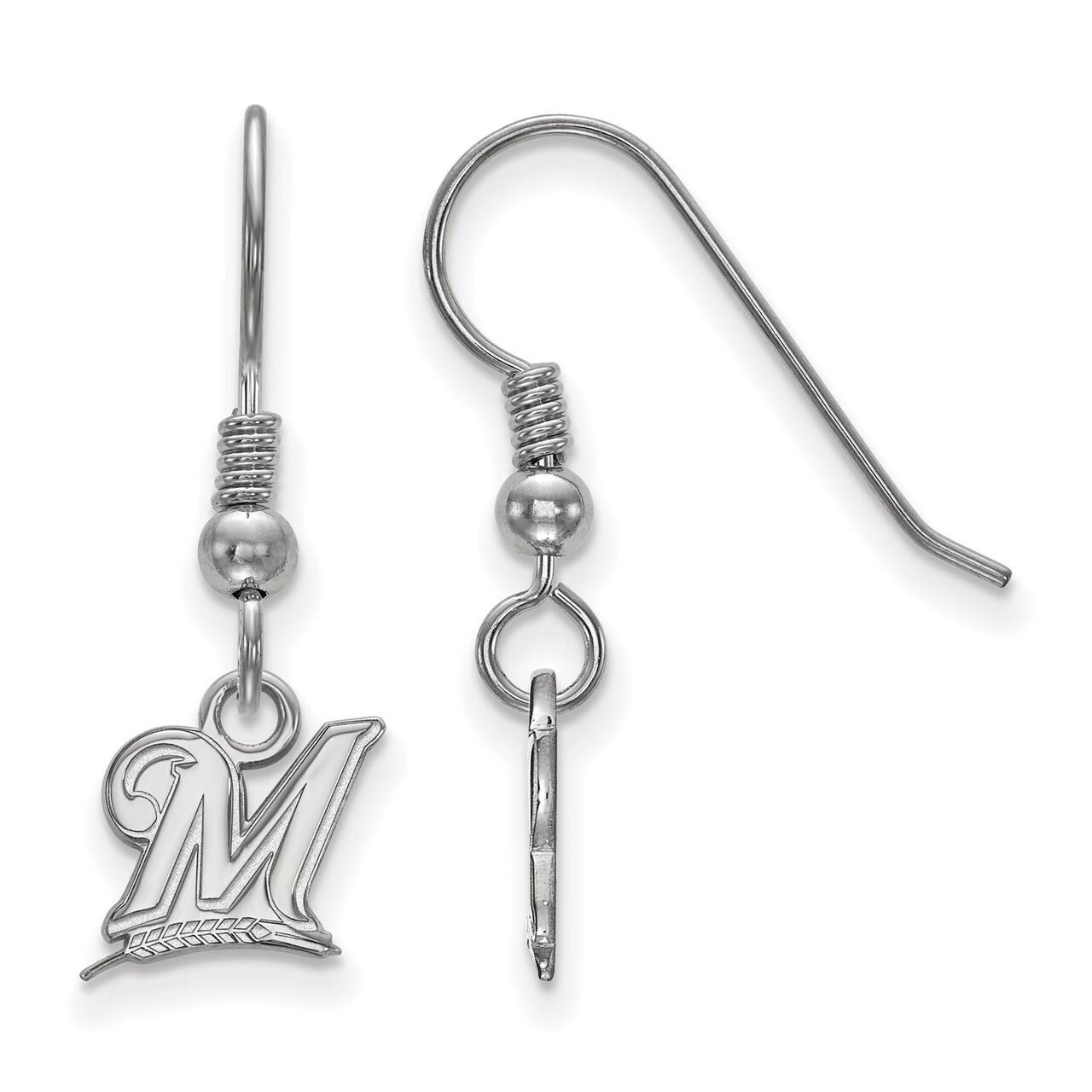 Milwaukee Brewers Extra Small Dangle Earring Wire Sterling Silver SS005BRE, MPN: SS005BRE, 88677462…