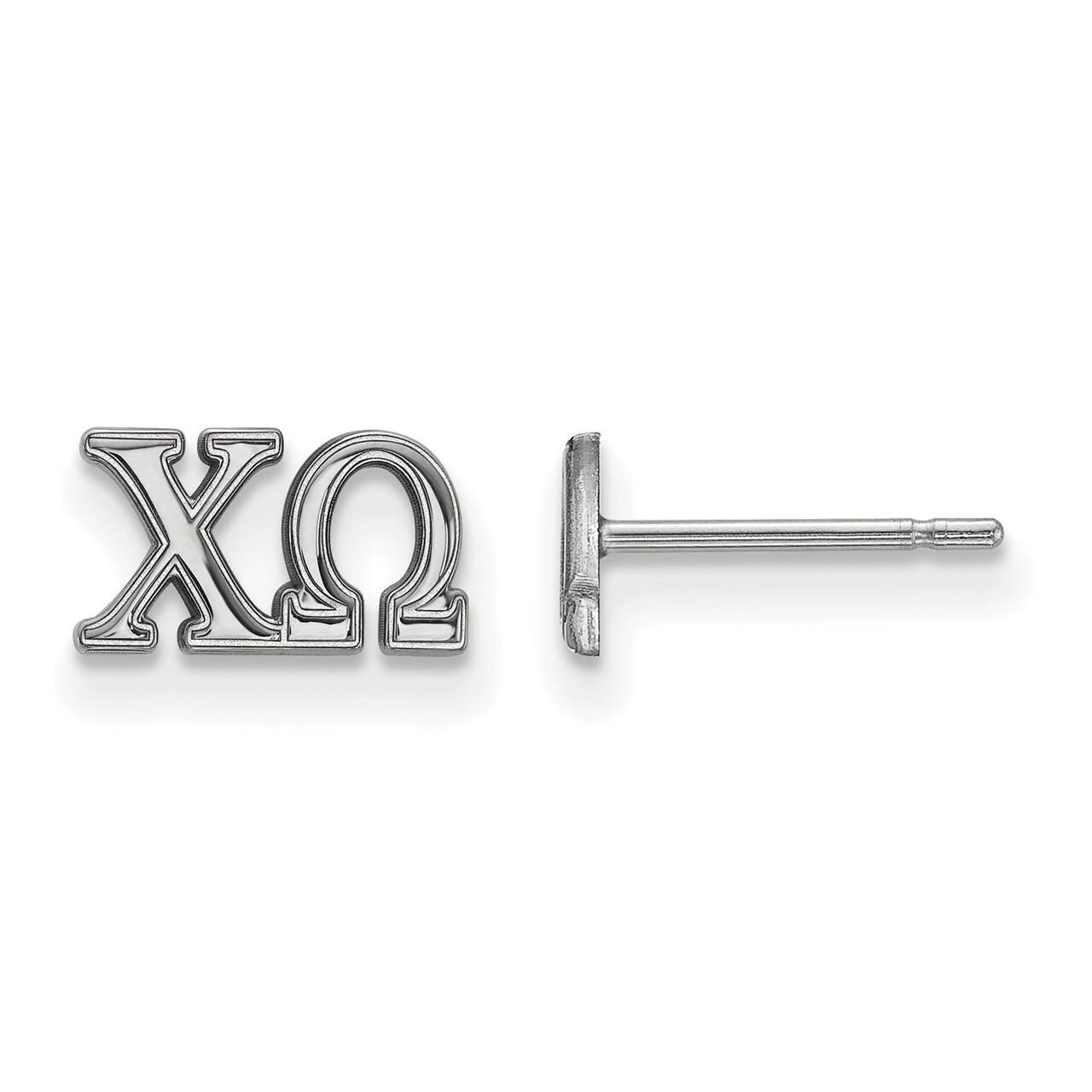 Chi Omega Extra Small Post Earrings Sterling Silver SS005CHO
