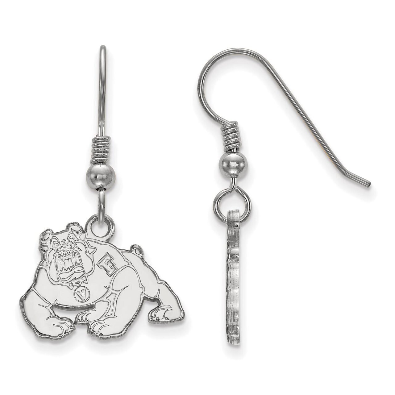 California State University, Fresno Small Dangle Earring Wire Sterling Silver SS005CSF