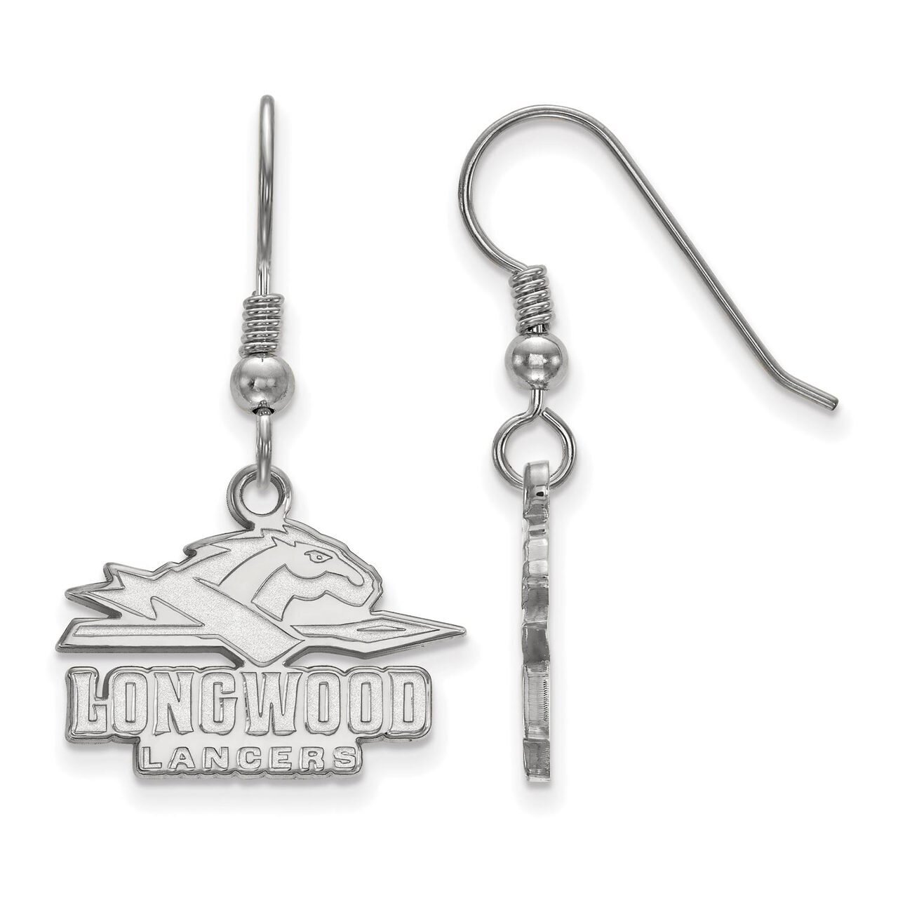 Longwood University Small Dangle Earring Wire Sterling Silver SS005LOC