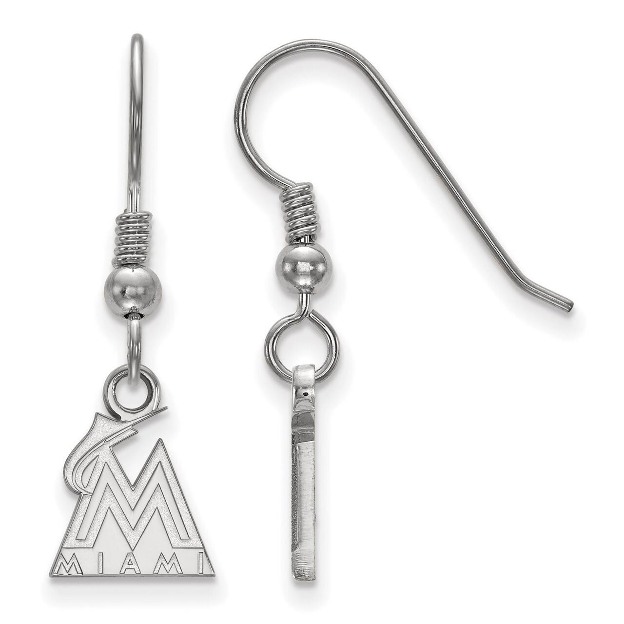 Miami Marlins Extra Small Dangle Earring Wire Sterling Silver SS005MIN, MPN: SS005MIN, 886774624518