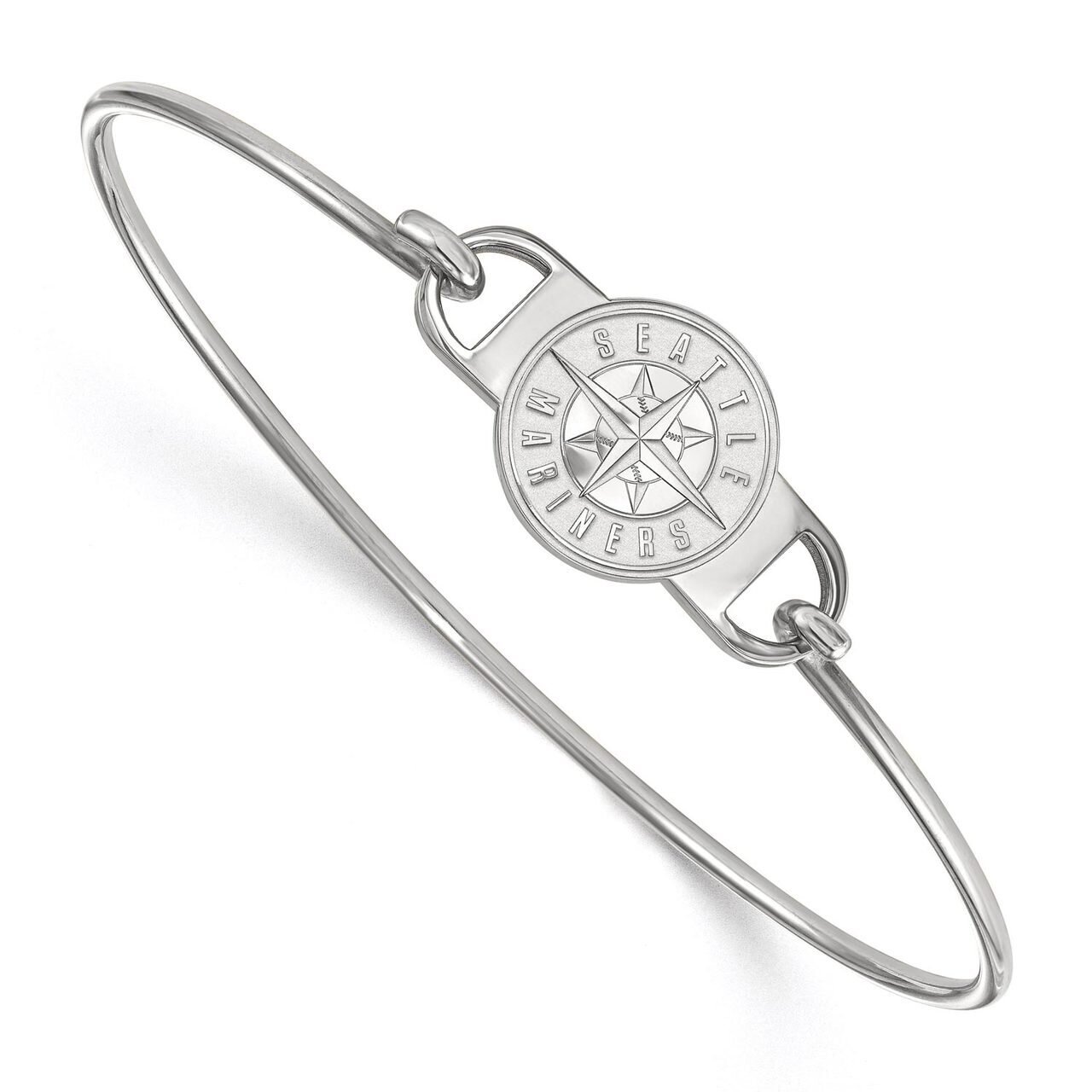Seattle Mariners Small Ctr Wire Bangle Sterling Silver SS005MRN-7, MPN: SS005MRN-7, 886774624525