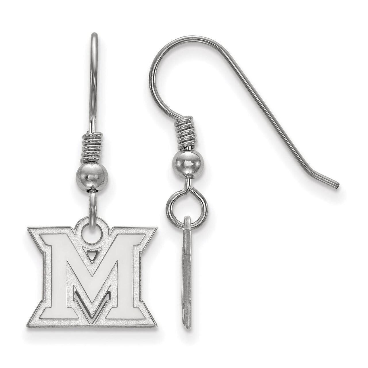 Miami University Extra Small Dangle Earring Wire Sterling Silver SS005MU