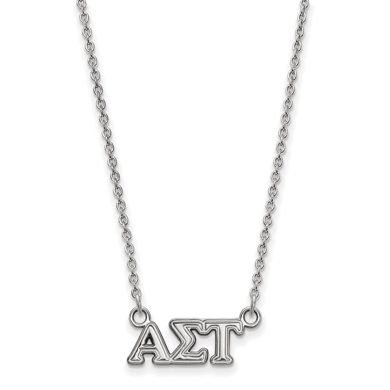 Alpha Sigma Tau Extra Small Pendant with 18 Inch Chain Sterling Silver SS006ALS-18