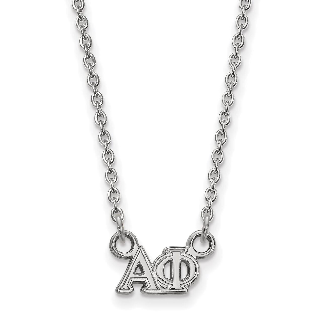 Alpha Phi Extra Small Pendant with 18 Inch Chain Sterling Silver SS006APH-18