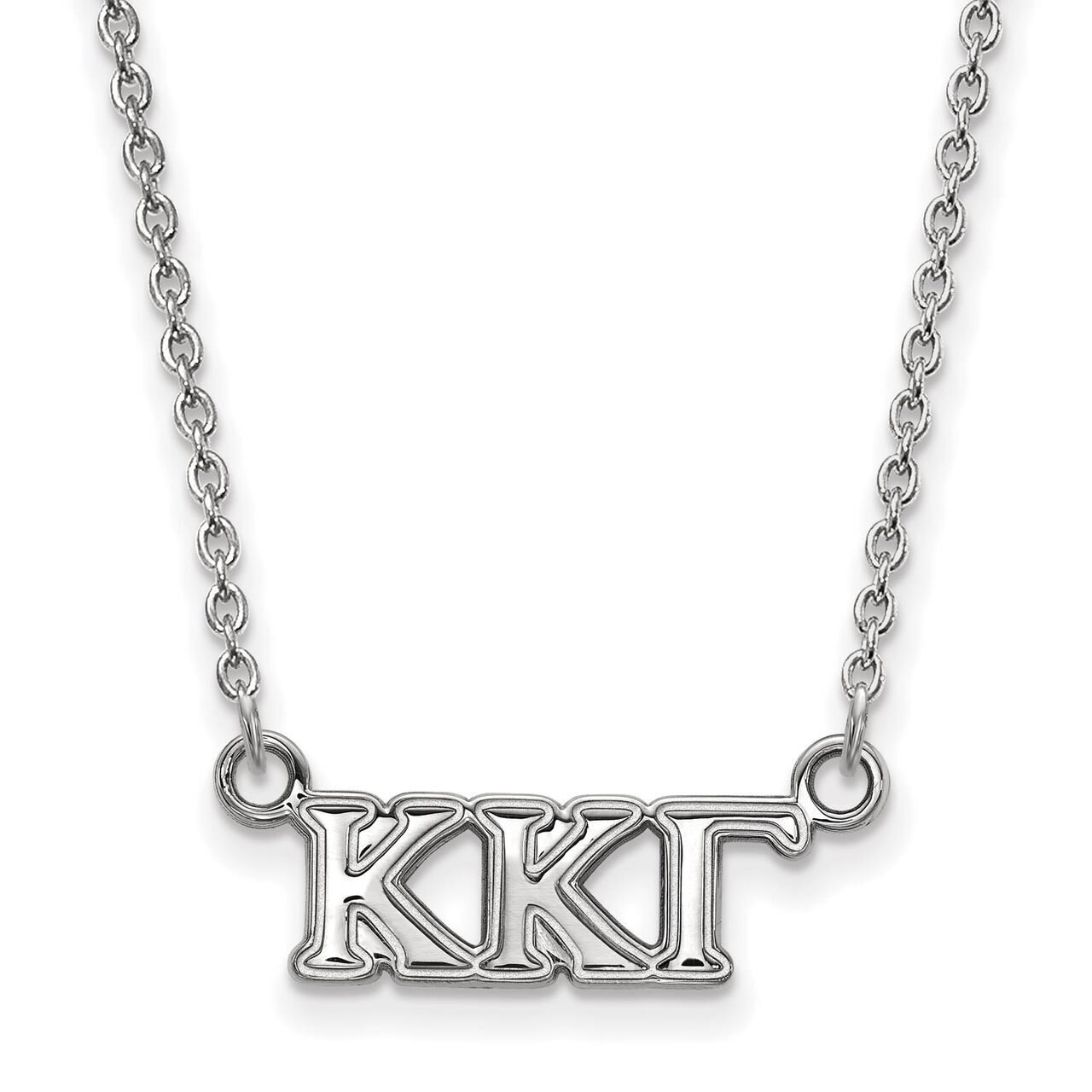 Kappa Kappa Gamma Extra Small Pendant with 18 Inch Chain Sterling Silver SS006KKG-18