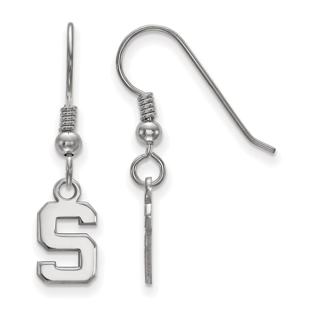 Michigan State University Extra Small Dangle Earring Wire Sterling Silver SS006MIS