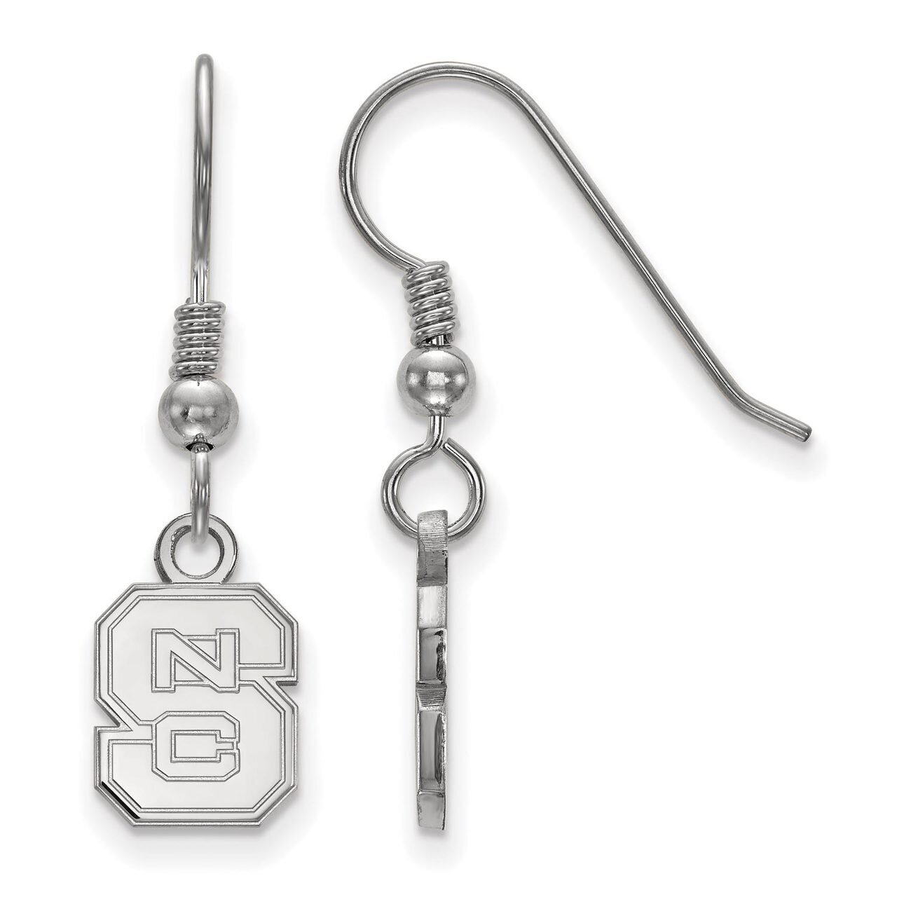 North Carolina State University Extra Small Dangle Earring Wire Sterling Silver SS006NCS