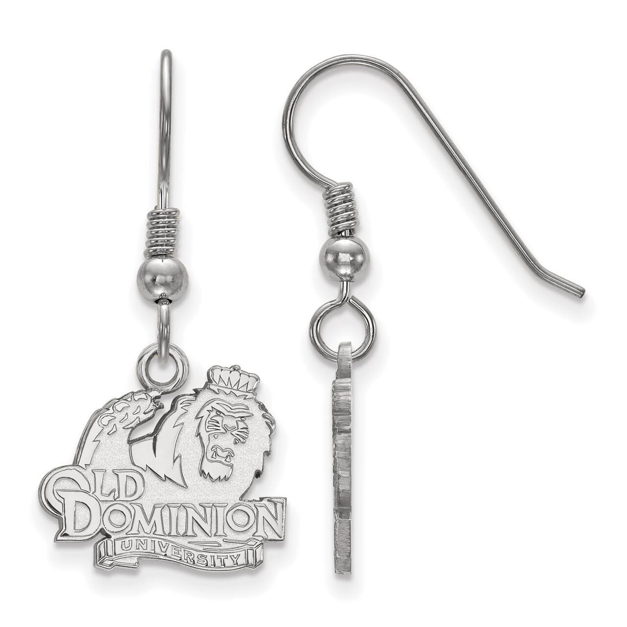 Old Dominion University Small Dangle Earring Wire Sterling Silver SS006ODU